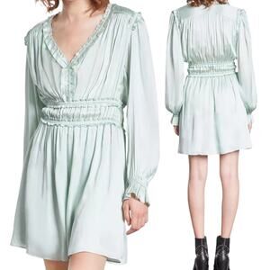 The Kooples Shirred Dress – Light Green – Size 1 (S) – NWT